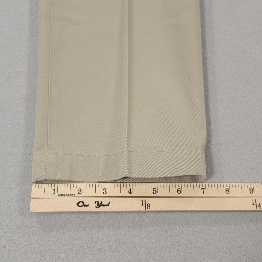 Brooks Brothers Advantage Chino Milano Dress Pants Khaki Flat Front Mens W36 L29